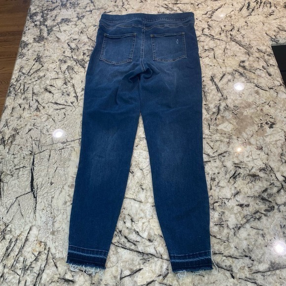 Spanx Distressed Ankle Skinny Jeans, Medium Wash Size Large - Picture 3 of 7